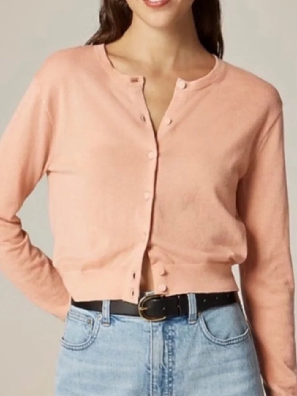 J.Crew Featherweight Cashmere Cardigan Set, Peach - Size M (NWT)